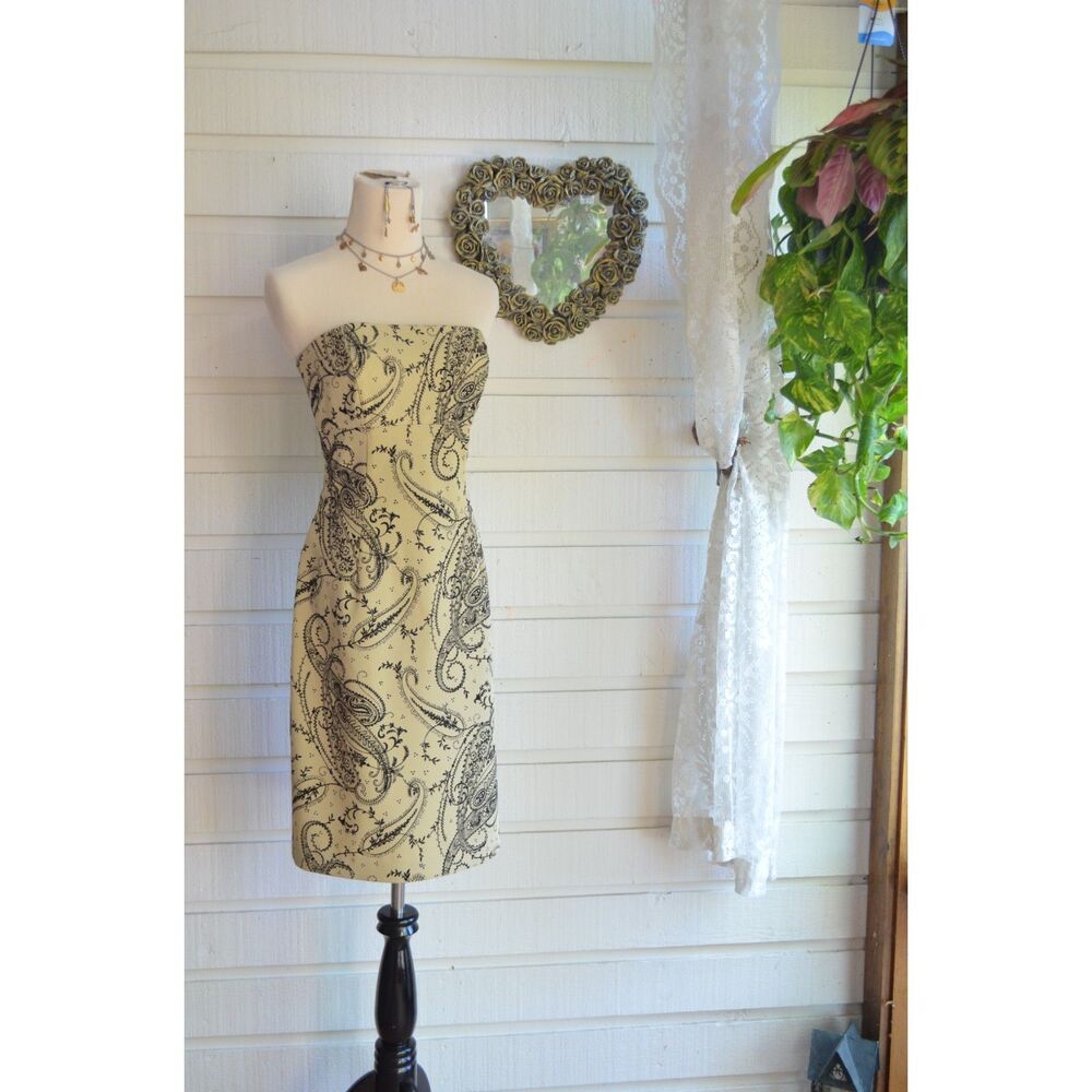 Vintage Y2K Robin Jordan Dress with velvet paisley design - 6